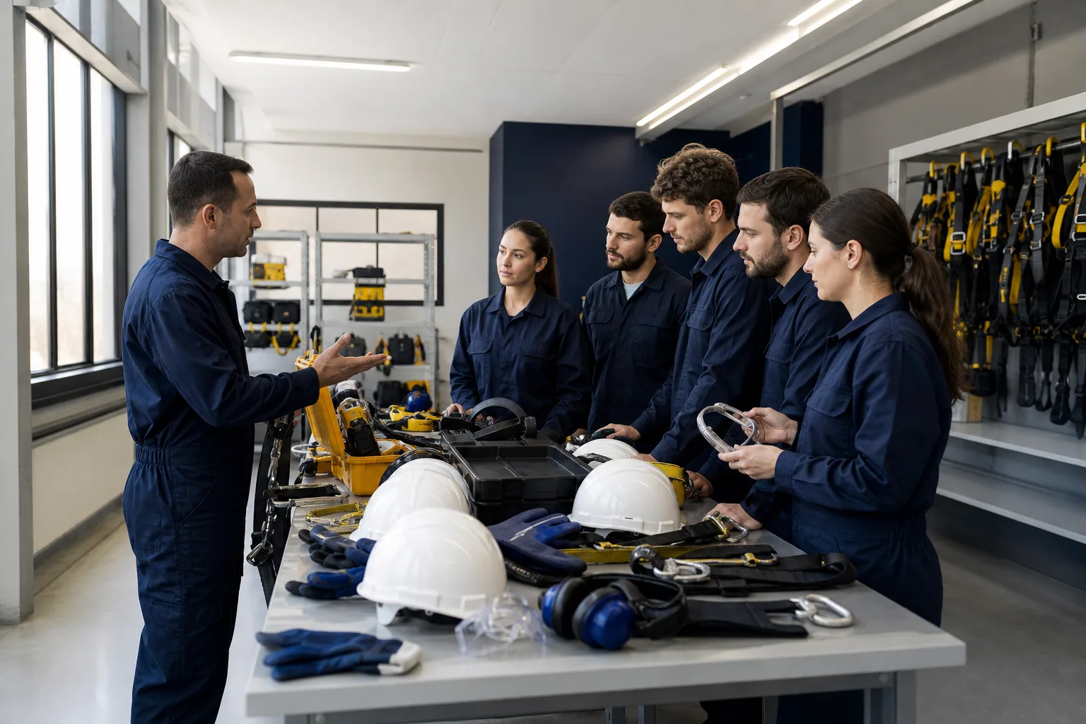 Practical Skills Assessment training activity in an industrial workplace.
